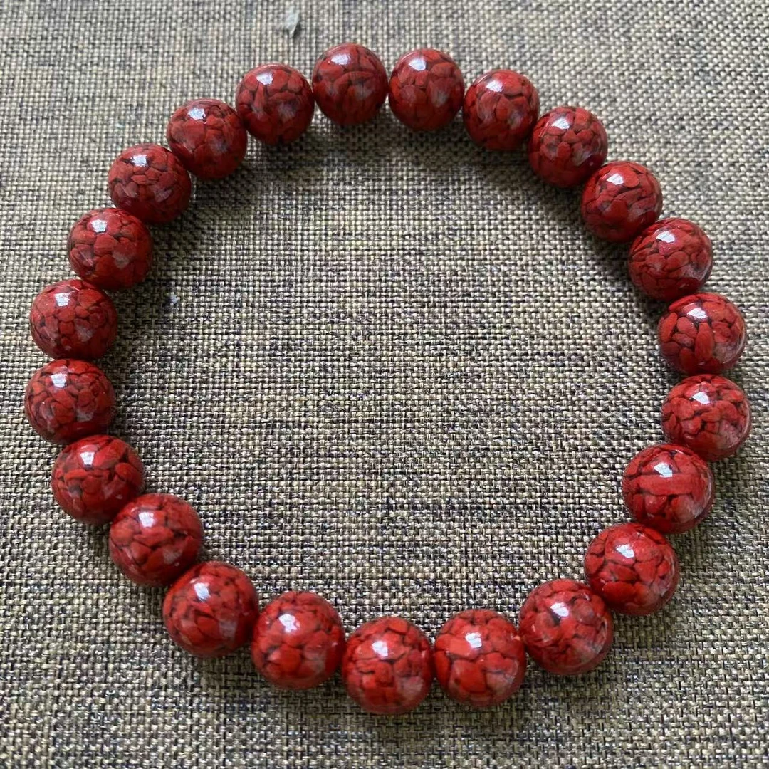 含辰砂工艺品含辰砂工艺品正宗天然朱砂手串红砂素圈手串8mm左右