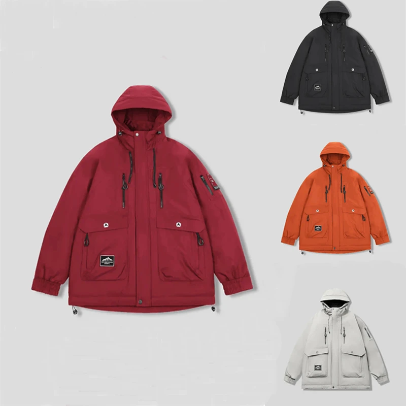 【三味真火400克】冬季爆燃中长户外情侣防风防水加厚保暖外套8158