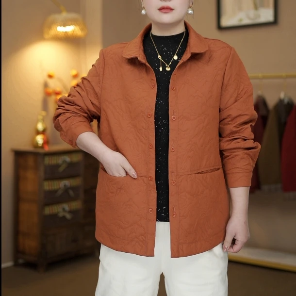 【吉顺原创】春秋新款妈妈装时尚休闲百搭衬衫女外套宽松显瘦洋气