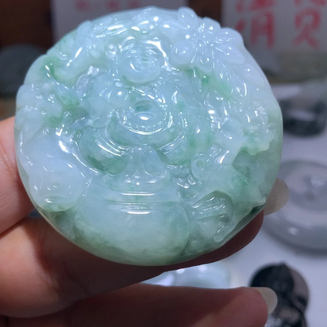 翡翠未镶嵌颈饰保真天然A货翡翠