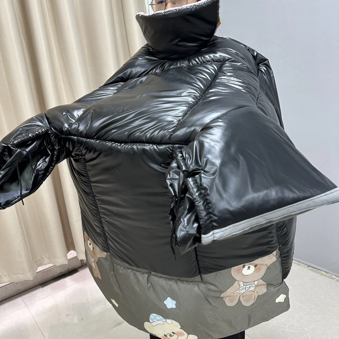 加大加宽加厚加绒冬季电动车挡风被防水防寒侧翼设计护肩护脖全包