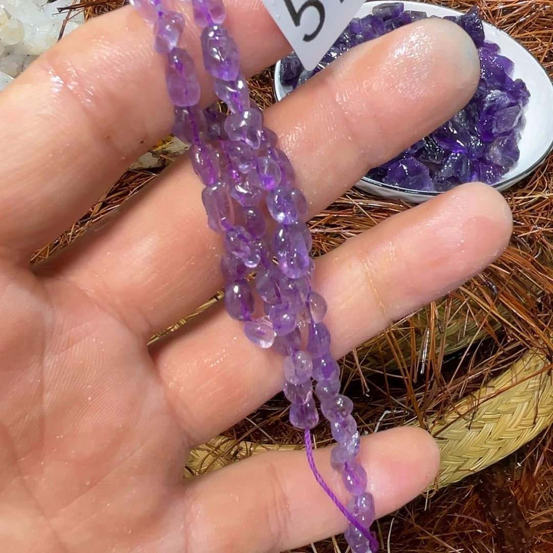 摆件未镶嵌水晶玻利维亚紫水晶碎石半成品一条
