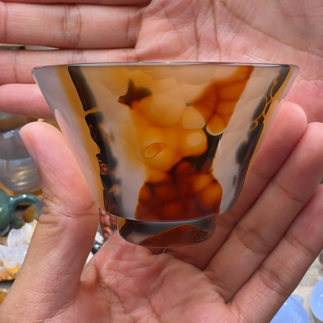 玛瑙/玉髓玛瑙茶杯未镶嵌明*