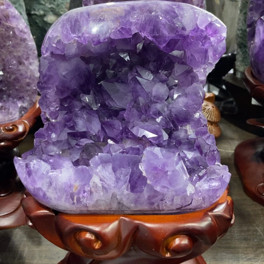 紫晶未镶嵌摆件水晶