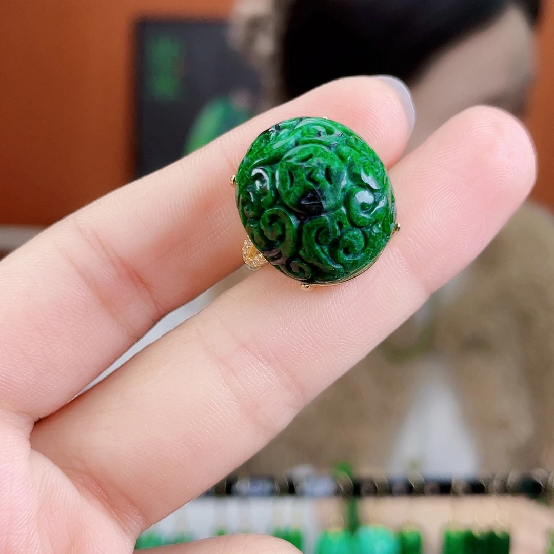 翡翠银S925镶嵌耳饰