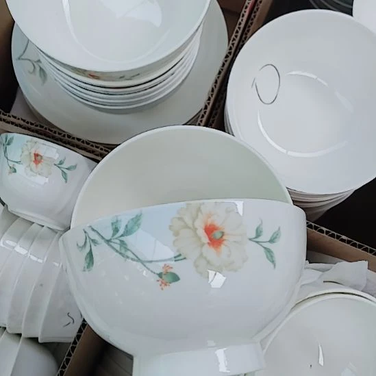 含***笑45%以上骨粉骨瓷十个5寸中式高足碗釉中彩特价