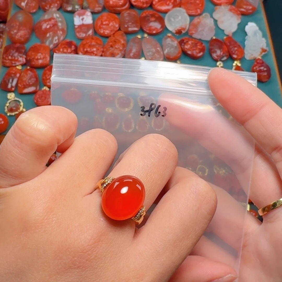 南红玛瑙南红 18K金镶嵌