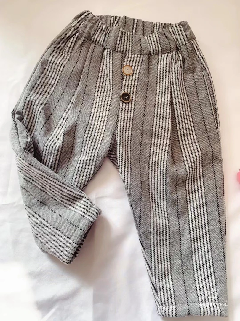 儿童加厚绒裤秋冬季男女童格子裤小童棉裤潮流