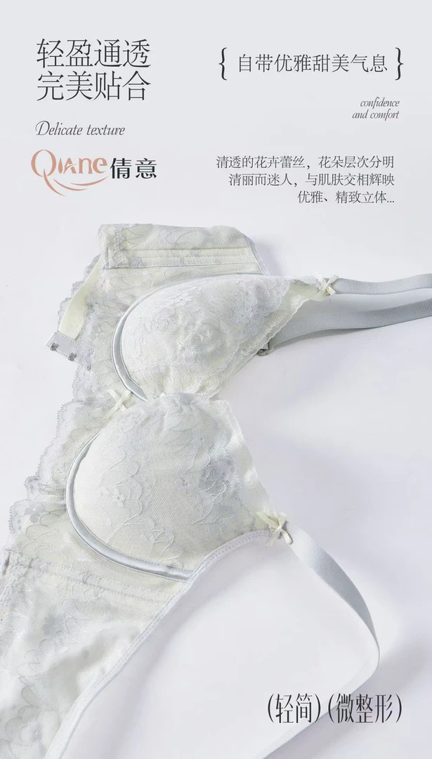 软钢圈大胸显小收副乳上托舒适聚拢文胸内衣立体小胸职场休闲风