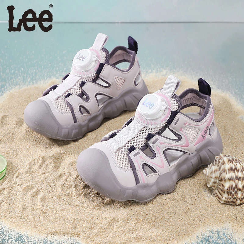 Leekids夏季男童轻便透气网布凉鞋女童25新款儿童运动凉鞋童鞋