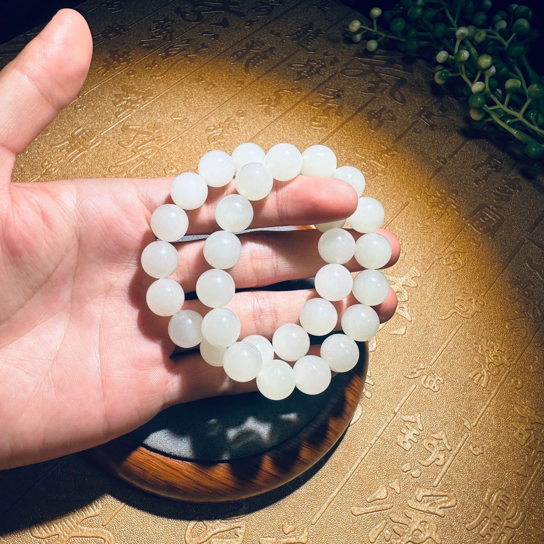 天然和田玉手串润白卡12手串男女同款多样性发货拍一发一