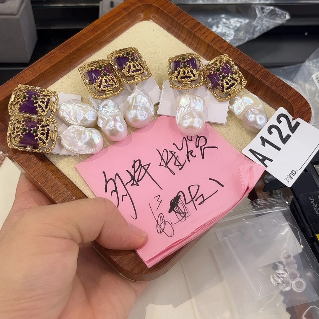 淡水珍珠耳饰合金多样性发货3发1