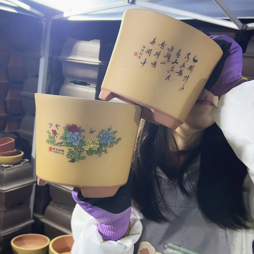 花开富贵中号一对花盆