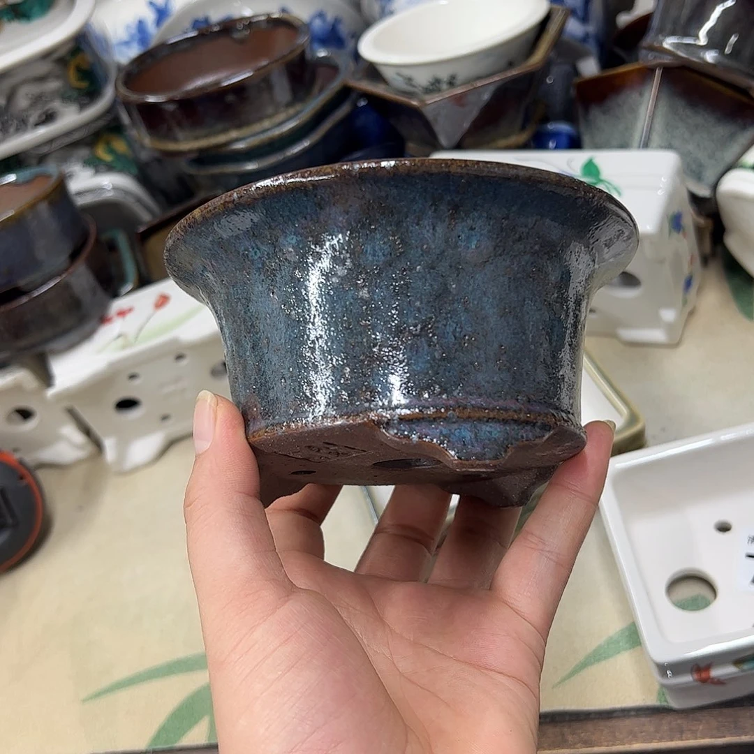 紫砂花盆794号瑕疵13/6.5cm窑变