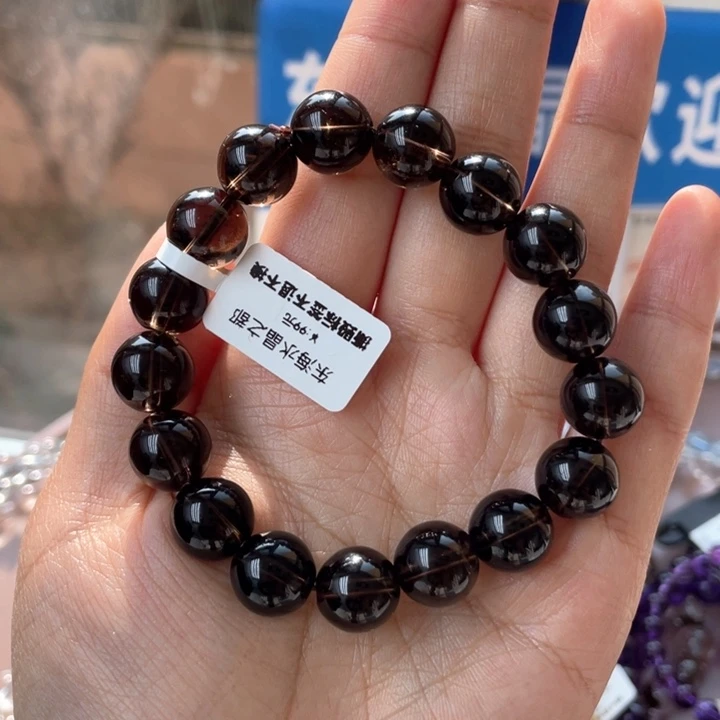 发晶手串未镶嵌基本纯净体茶晶