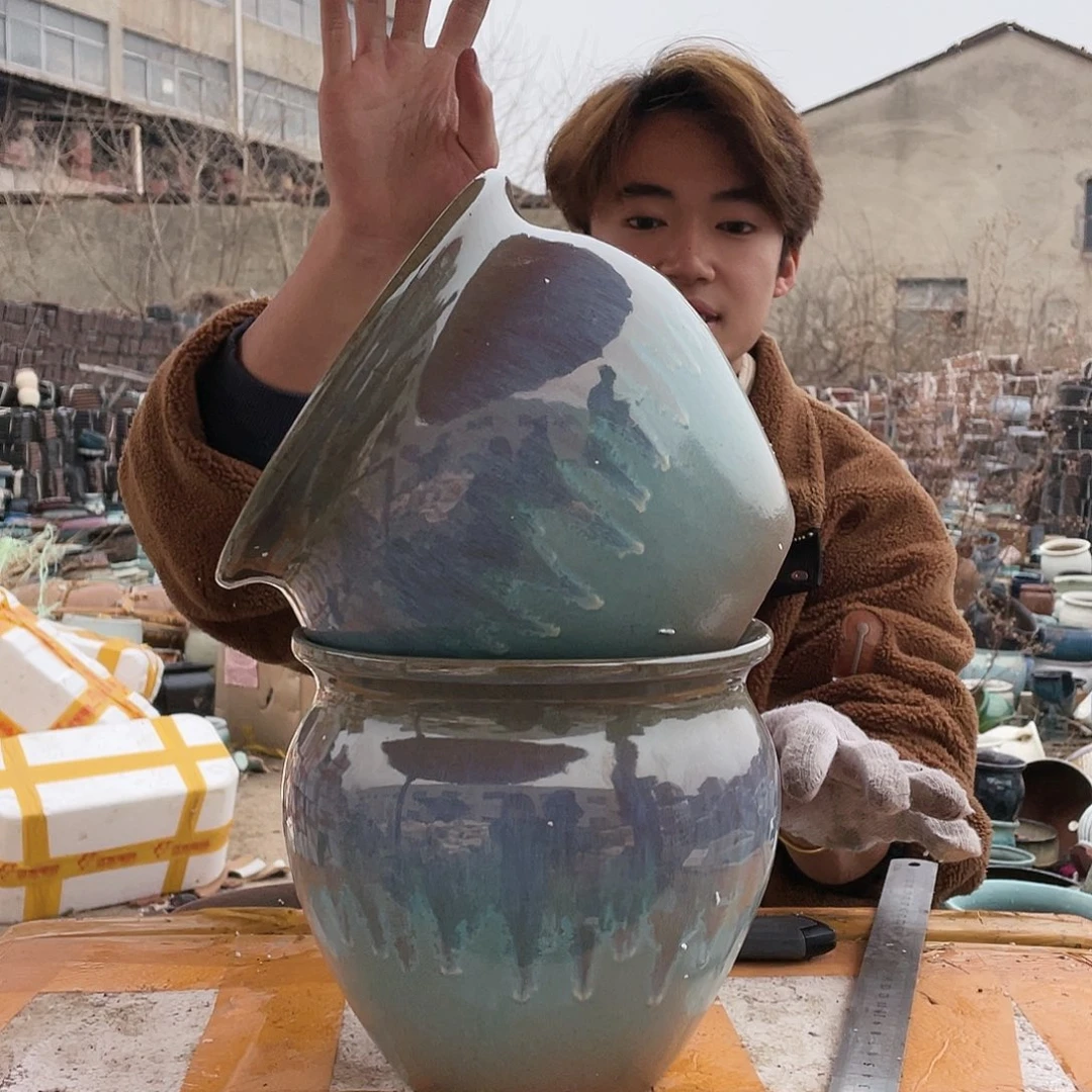 无铅玻璃宜兴紫砂花盆