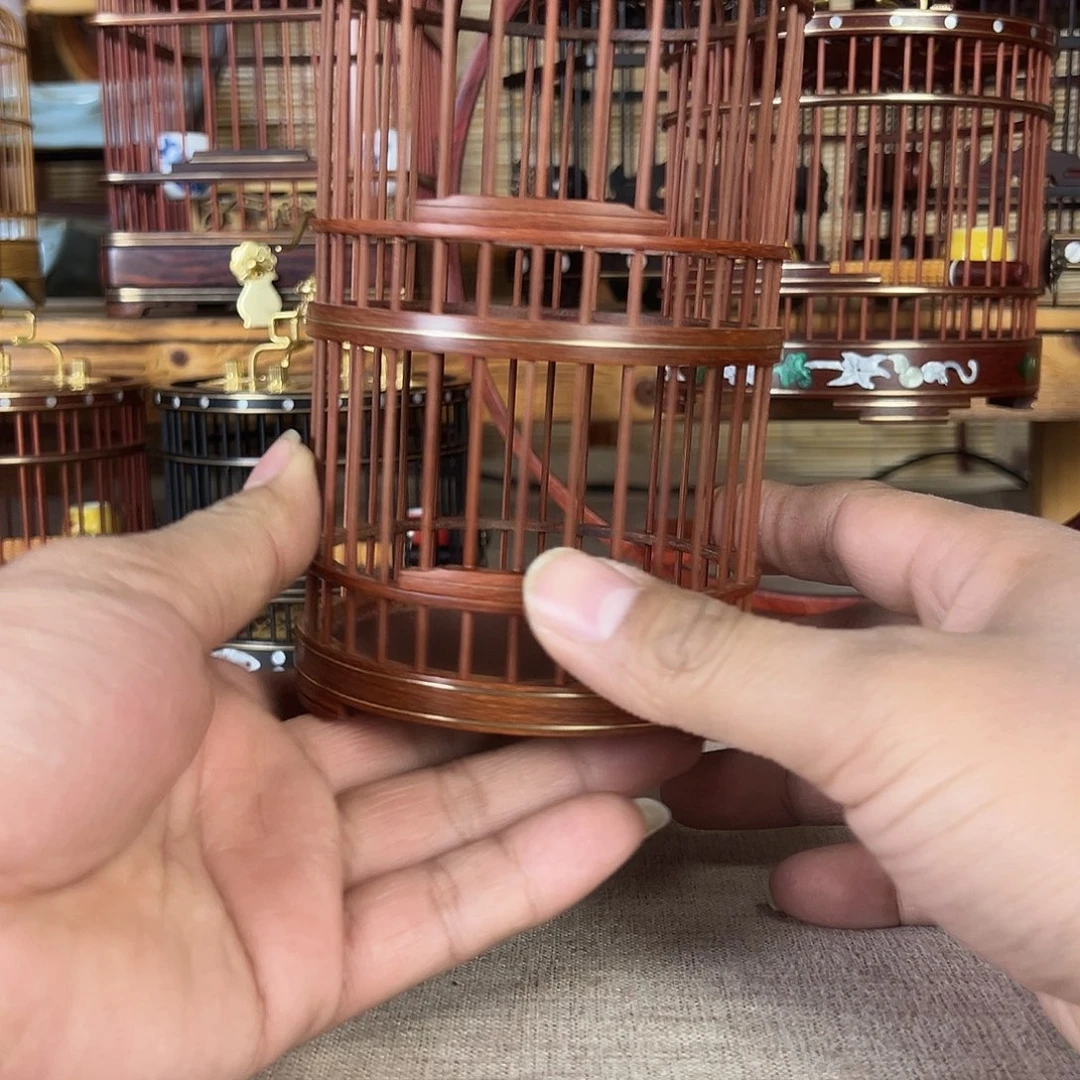 我***子红檀木圆形双层两个