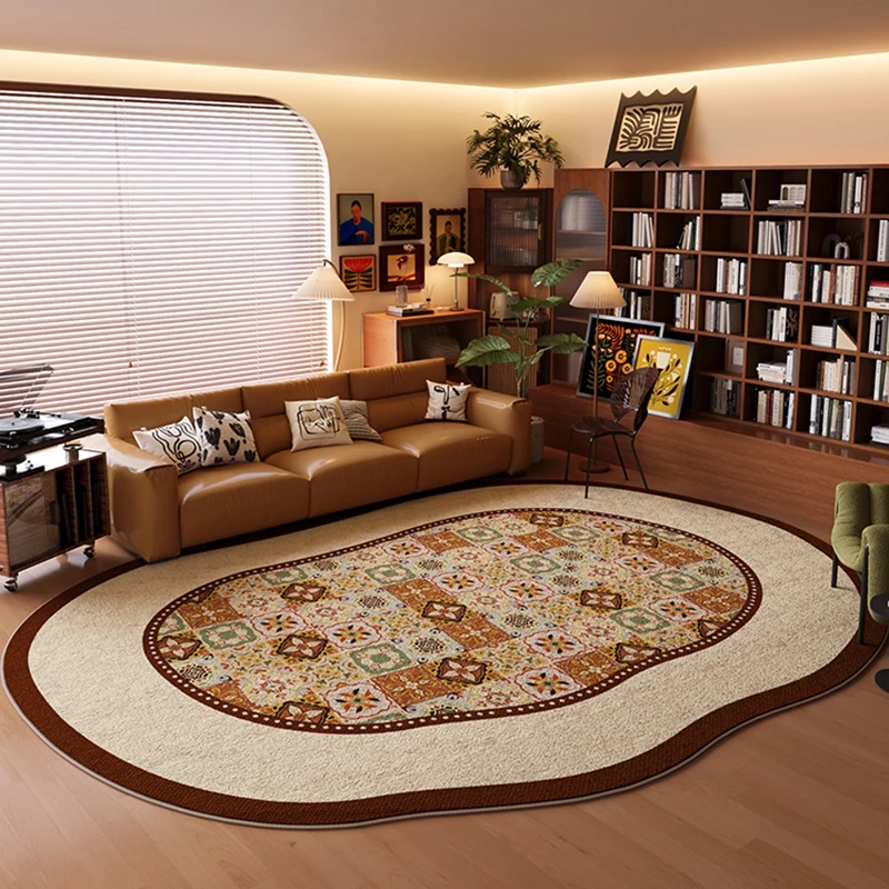 美式复古地毯客厅2025新款不规则中古风房间书房沙发地垫防水脚垫