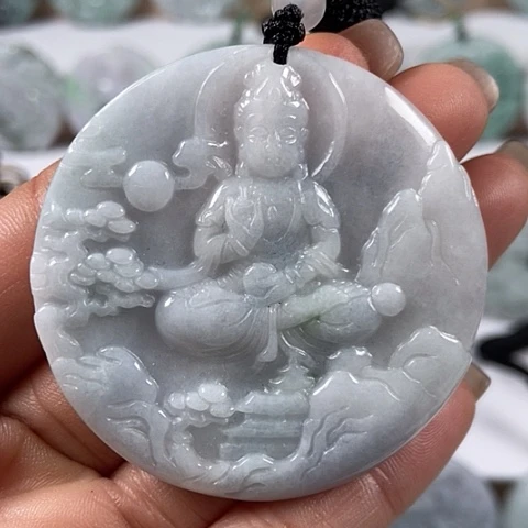 翡翠颈饰未镶嵌山水观音福利