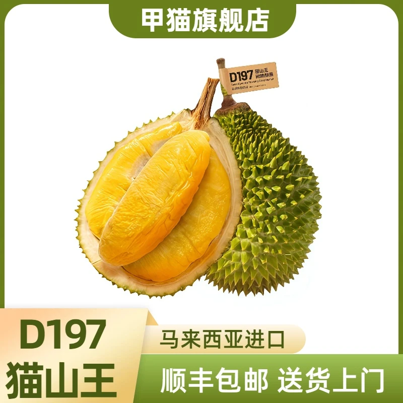 当季AA新果马来西亚进口猫山王带壳榴莲D197液氮锁鲜果2-6斤顺丰