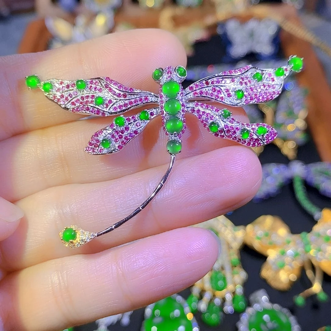 吊坠(不含链)银S925镶嵌翡翠