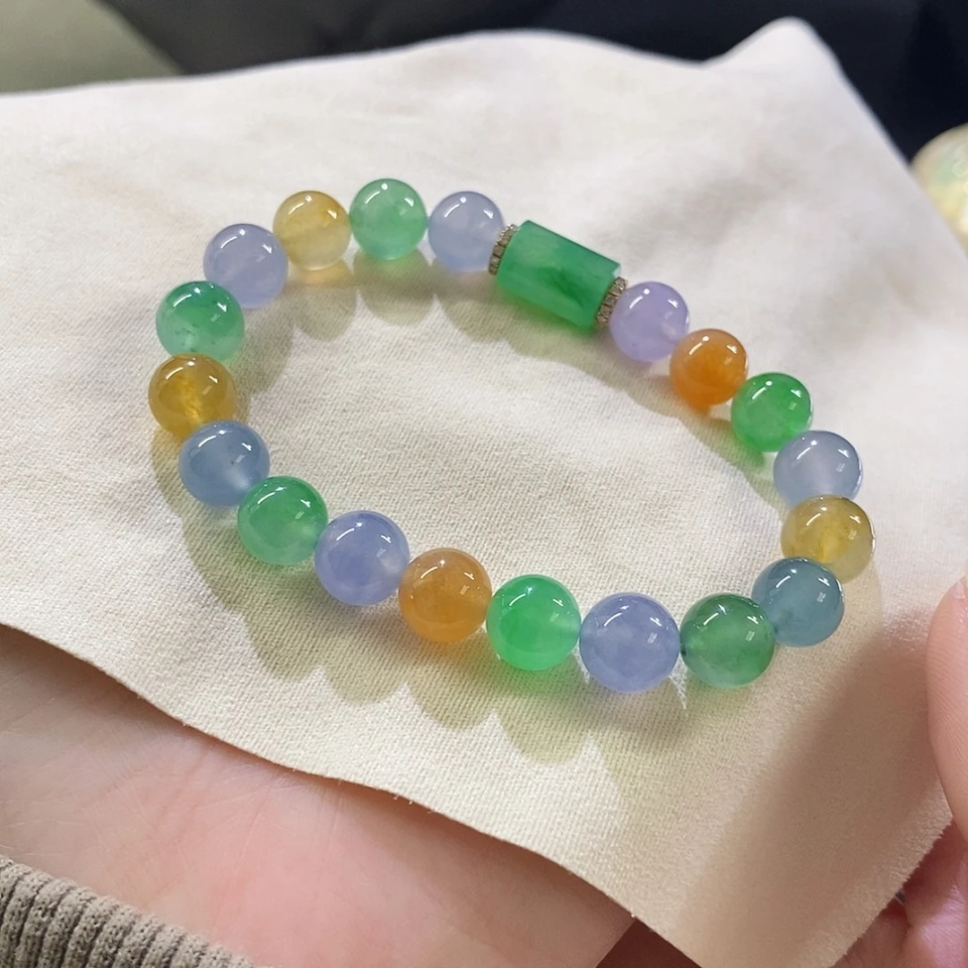 翡翠未镶嵌挂件马卡龙