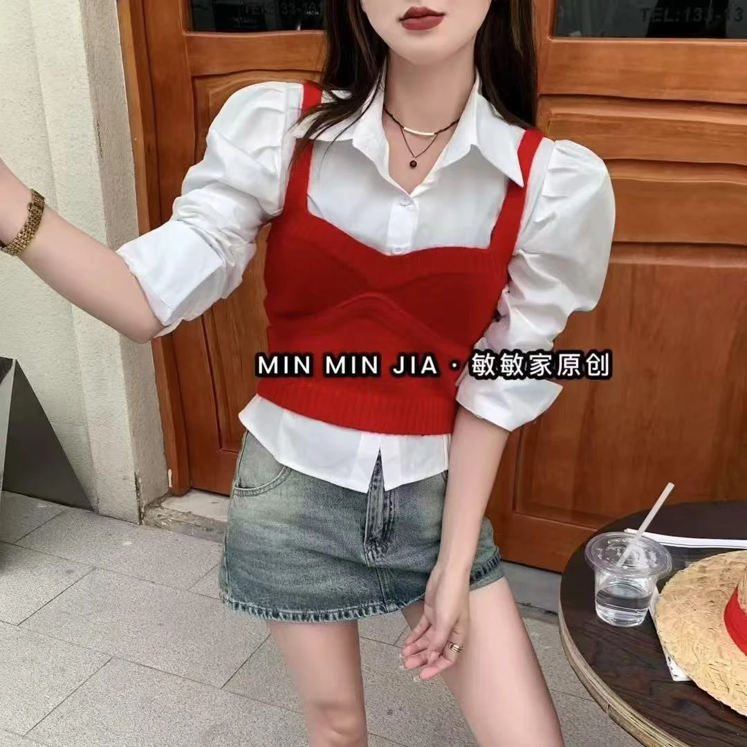 东大门叠穿针织吊带背心时尚百搭