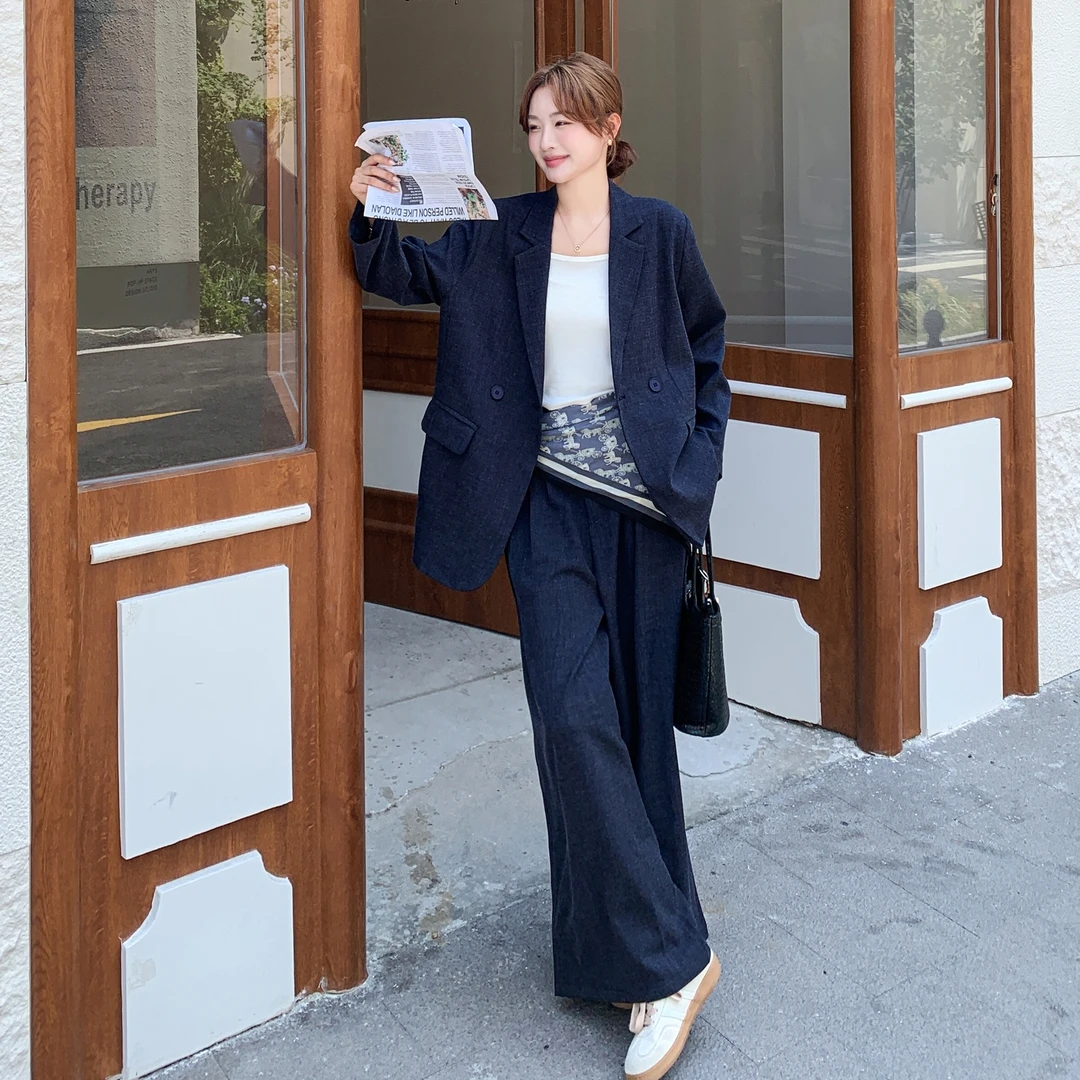 老钱风气质西装外套阔腿裤套装女2025年秋季高级感气质显瘦两件套