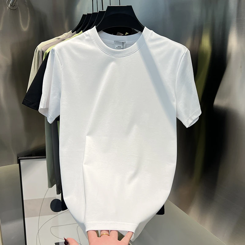 【GXS】"液氨棉"200克男士百搭净版T恤纯色时尚修身半袖简约男装