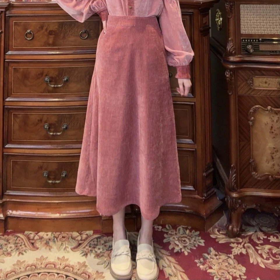 专场现货【一生罗曼】加厚加绒秋冬复古温柔减龄显瘦半身裙B881