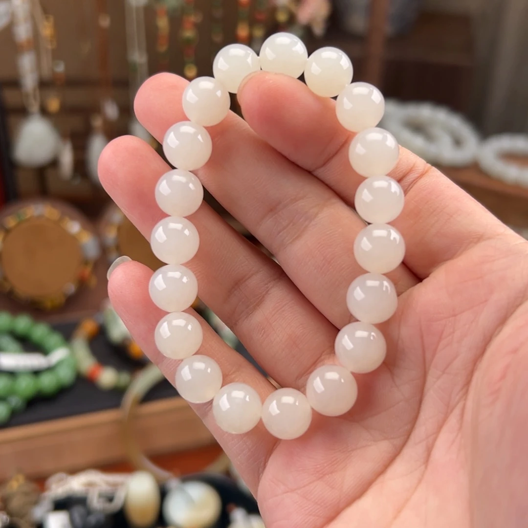 未镶嵌手串和田玉白玉手串