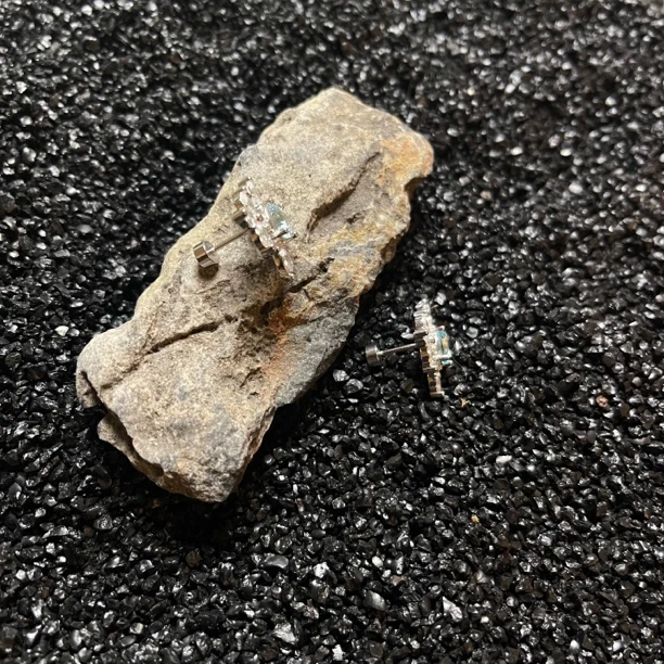 铜合金合成锆石耳饰 岩朵饰品-1533-时尚耳饰-3