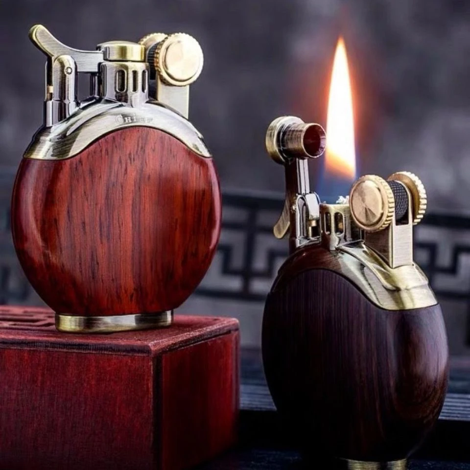 紫檀木如意打火机,男士高档防风复古创意煤油打火机（不含煤油）