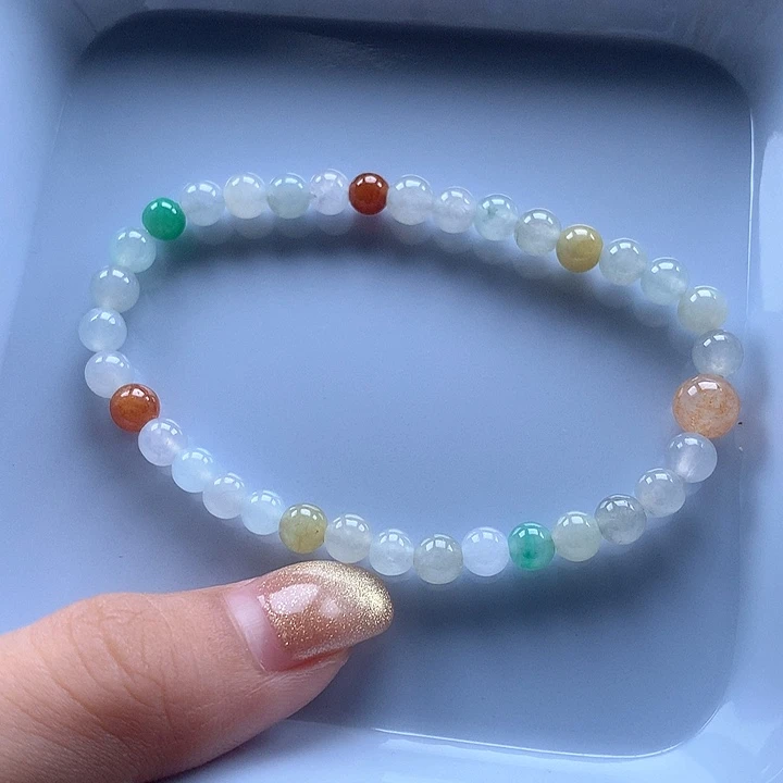 翡翠未镶嵌手链多宝5.3