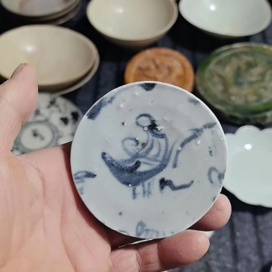 瓷片青花影青杯垫学习标本