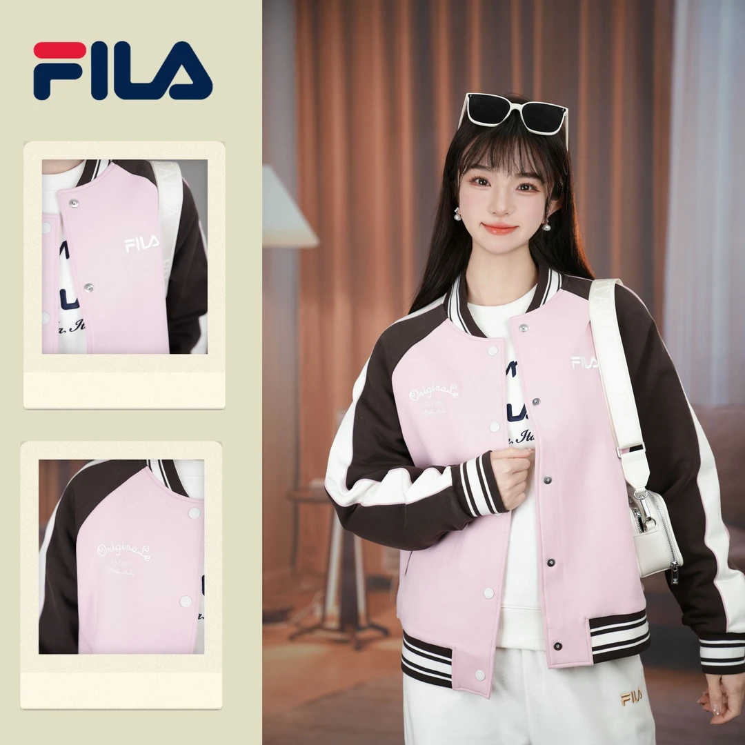 FILA/斐乐【拼色时尚】女装新款洋气休闲撞色拼接棒球服F11W519501F