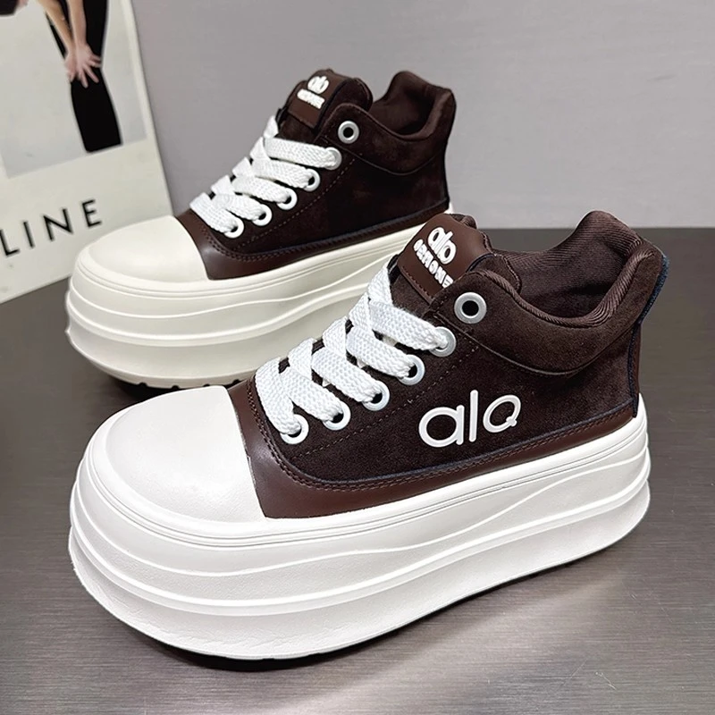 丑萌大头高帮鞋秋季新款真皮百搭小众鞋子增高轻便休闲运动面包鞋