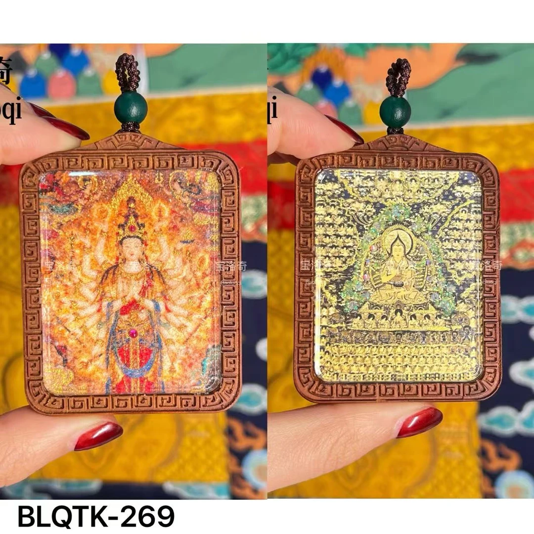 BLQTK-269 限版雷击木敦煌金身千手观音万佛镇双面手工砂彩绘金绘