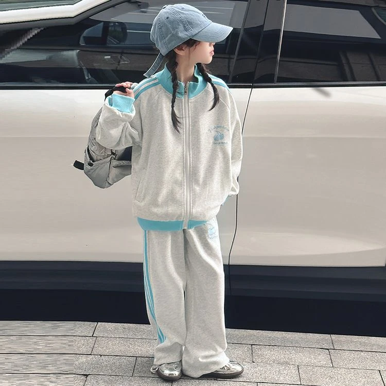 女童春装2025新款洋气时髦套装大童春季女孩网红炸街儿童春秋