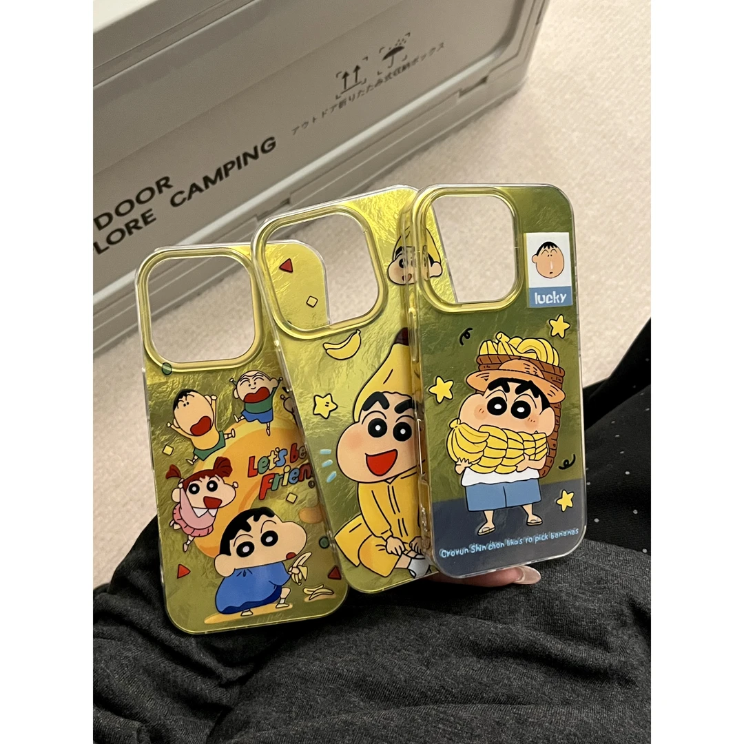 可爱卡通香蕉小新适用苹果16promax手机壳卡通15趣味新款小众网红