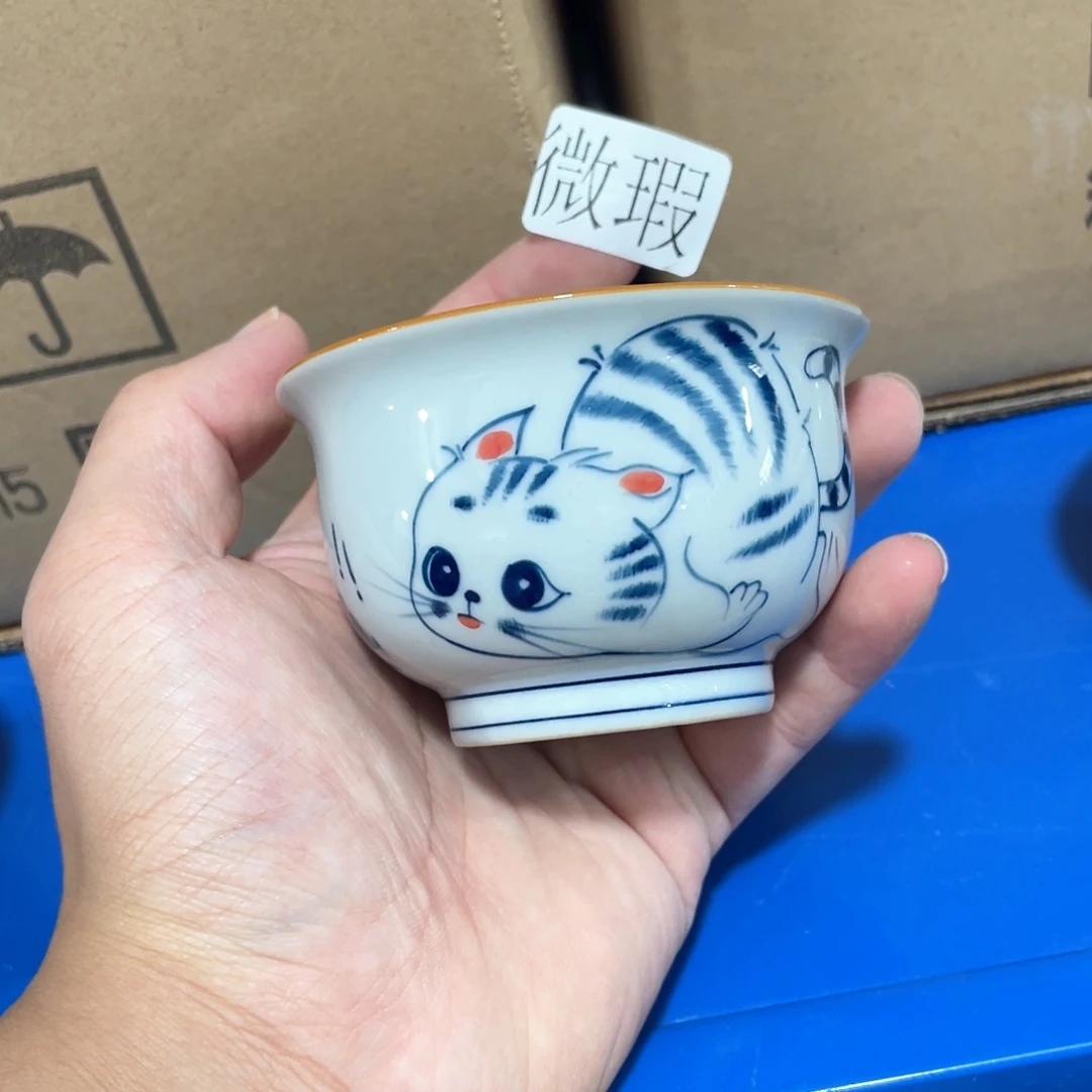 釉下手绘茶具微瑕