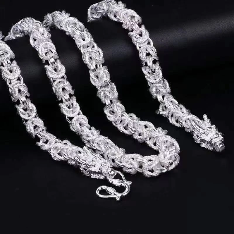 足银999 龙骨链 时尚大气