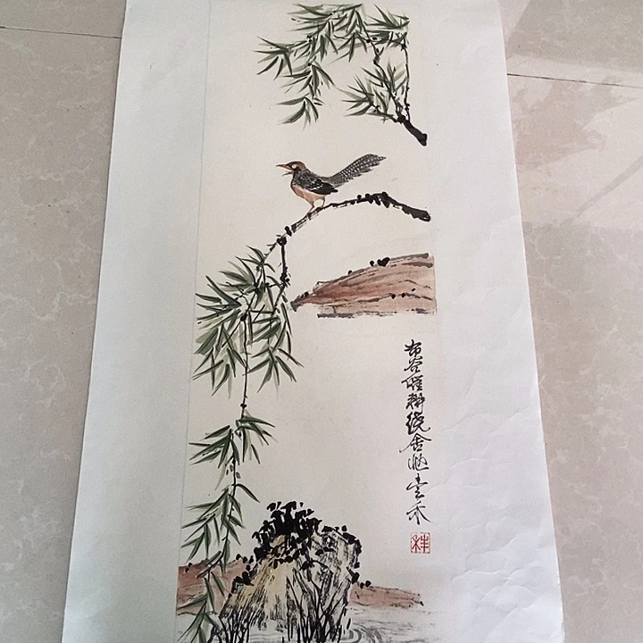 国画手绘花鸟作品