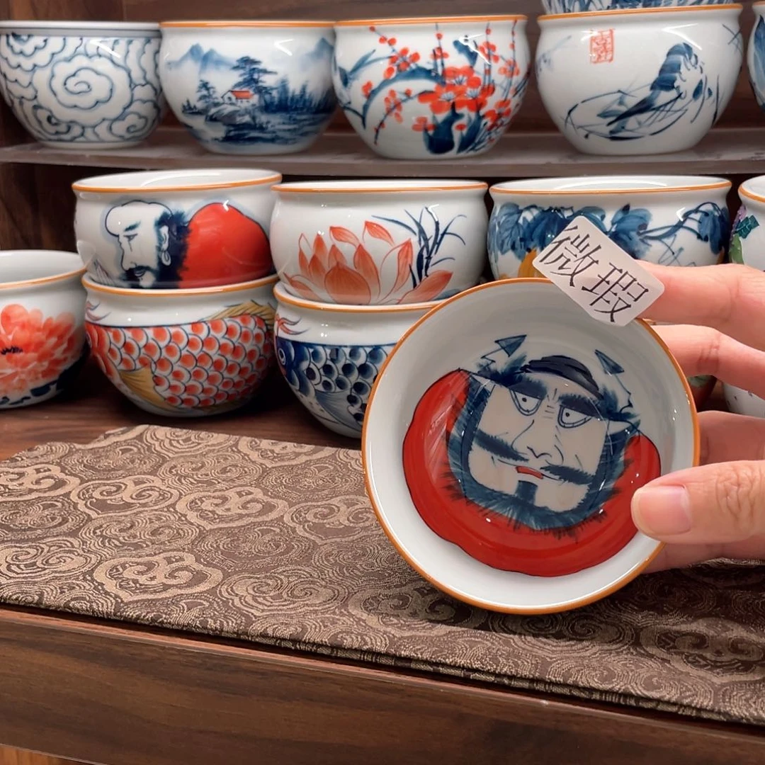釉下手绘茶具微瑕