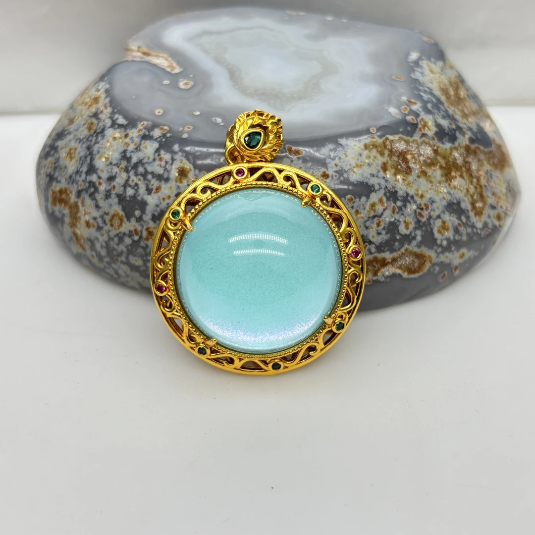 骥 D070清新绿圆吊坠多样性发一