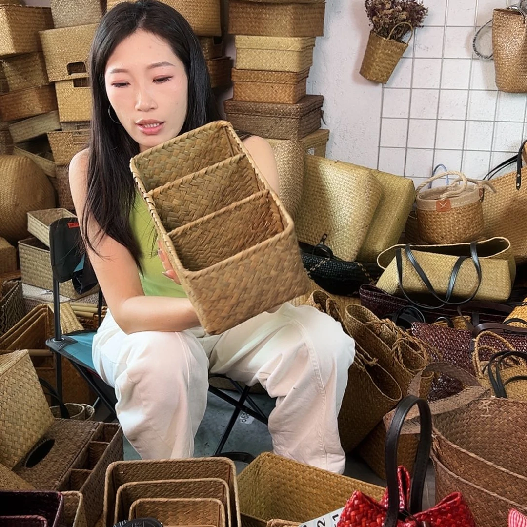 编织带草编包/草编收纳盒微瑕疵