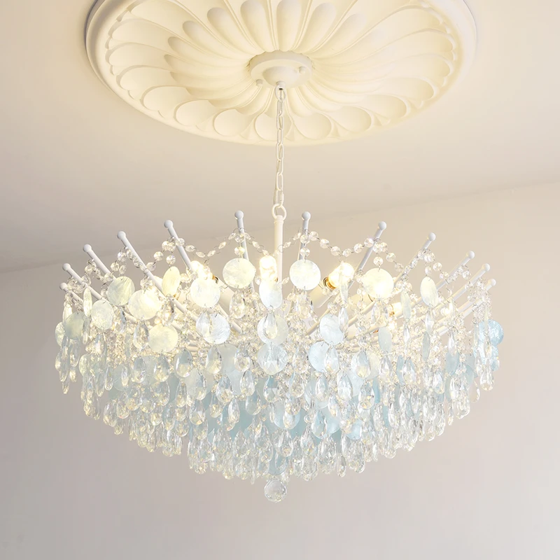 NEIWAI内外贝壳水晶吊灯法式奶油风卧室灯轻奢高级感主卧室灯具