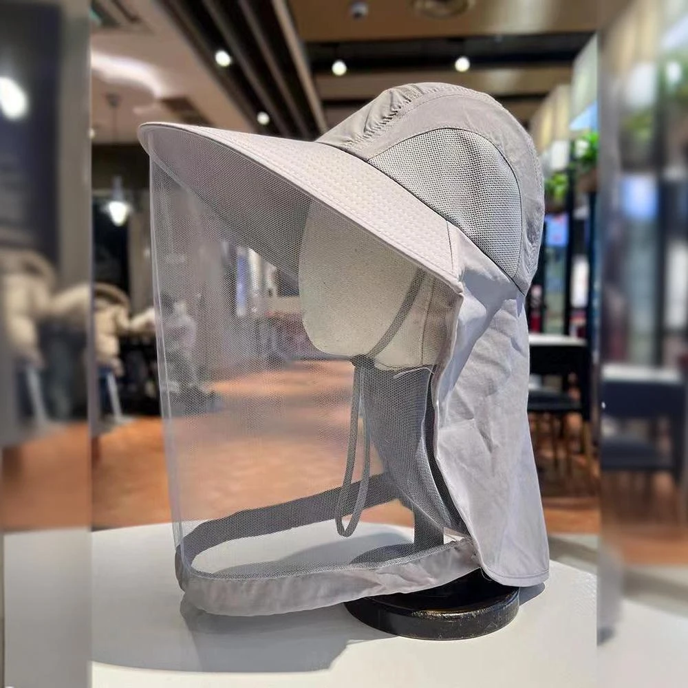 网纱面罩防蚊虫登山帽子男女夏季户外大檐防紫外线露营钓鱼遮阳帽