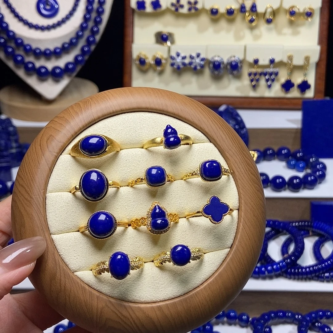 青金石银S925镶嵌戒指福利款 下单备注款式 多样性发其一