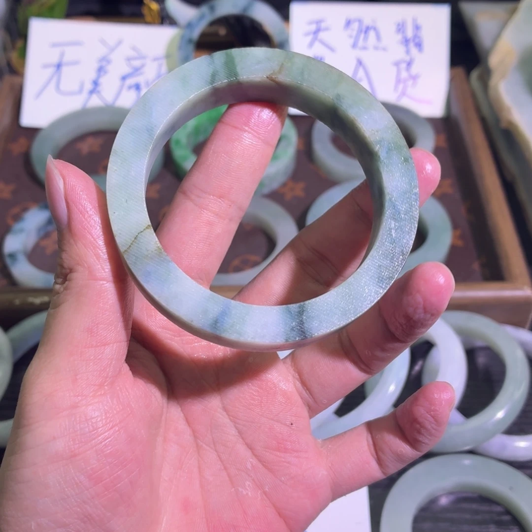 定制翡翠未镶嵌天然纹理随机，追求完美者慎拍
